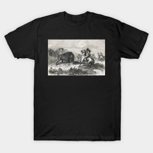 Indians hunting Buffalo in the 19th century T-Shirt